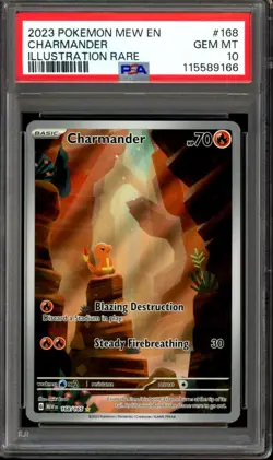 PSA 10 Charmander 168/165 Illustration Rare 151 English 2023 Pokemon Card - Image 1