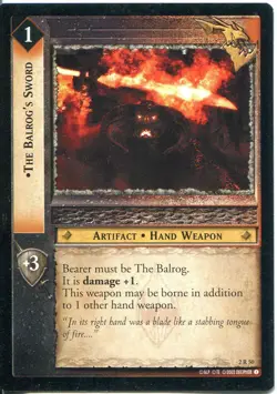 Lord Of The Rings CCG Card MoM 2.R50 The Balrog's Sword - Image 1