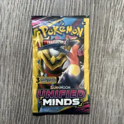 Pokemon Sun & Moon Unified Minds | 3 Card Mini Booster Pack Factory Sealed - Image 1