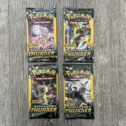 Pokemon: Sun & Moon Lost Thunder 3-Card Booster Packs Art Set (4 Packs)- SEALED - Image 1