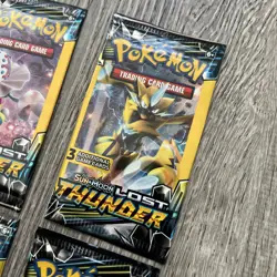 Pokemon: Sun & Moon Lost Thunder 3-Card Booster Packs Art Set (4 Packs)- SEALED - Image 3