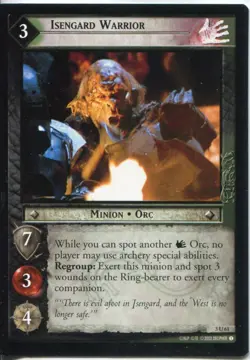 Lord Of The Rings CCG Card RotEL 3.U61 Isengard Warrior - Image 1