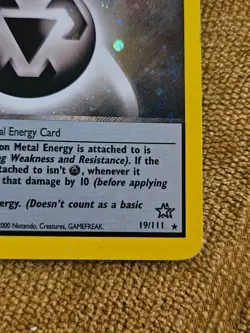 LP Pokemon METAL ENERGY Card NEO GENESIS Set 19/111 Holo Rare WOTC - Image 3