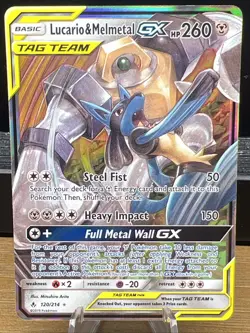 Pokemon Lucario and Melmetal GX SM Unbroken Bonds Card 120/214 - Image 1