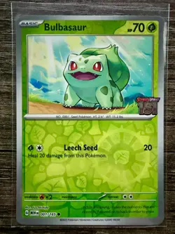 Bulbasaur Best Buy Exclusive 151 Stamped Promo Reverse Holo Card 001/165 - Image 1