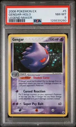 2006 POKEMON EX LEGEND MAKER #5 GENGAR-HOLO PSA 8 - Image 1