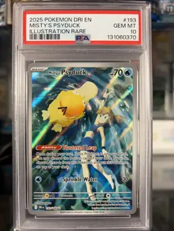 2025 POKEMON DRI EN-DESTINED RIVALS ILLUSTRATION RARE MISTY'S PSYDUCK PSA 10 - Image 1
