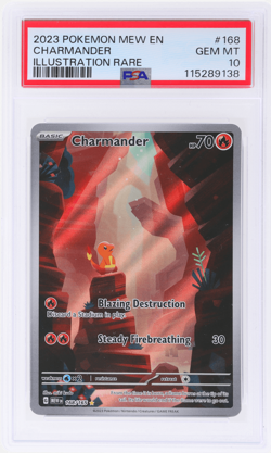 2023 Pokemon Scarlet and Violet 151 Charmander Illustration Rare #168 PSA 10 - Image 1