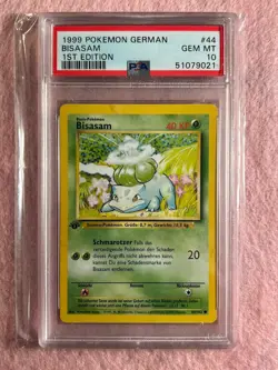 1999 Pokemon GERMAN 1st Edition Base Set Bisasam-Bulbasaur 44/102 PSA 10 GEM - Image 3