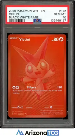 Pokemon 2025 Victini 172/086 Black White Rare White Flare GEM MINT PSA 10 - Image 1