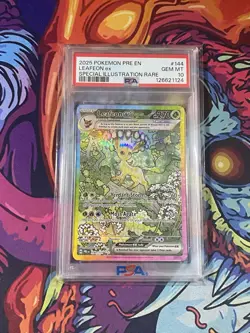 2025 POKEMON PRE EN-PRISMATIC EVOLUTIONS #144 LEAFEON EX PSA 10 - Image 1