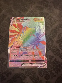 Regieleki VMAX 198/195 Rainbow Secret Rare Holo SWSH Silver Tempest Pokemon - Image 1
