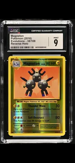 Pokemon Magneton Holo #38/108 Evolutions 2016 - CGC 9 Mint - Image 1