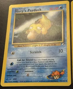 Pokemon TCG Gym Challenge Misty's Golduck 12/132 Holo Psyduck 54/132 90/132 - Image 2