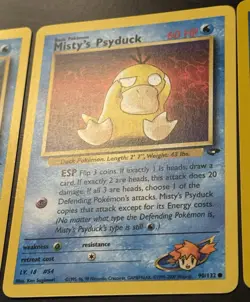 Pokemon TCG Gym Challenge Misty's Golduck 12/132 Holo Psyduck 54/132 90/132 - Image 3