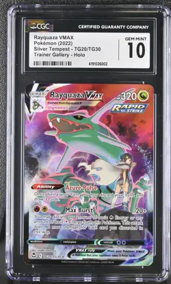 CGC 10 Rayquaza VMAX Silver Tempest TG20/TG30 Trainer Gallery Holo Pokemon Card - Image 1