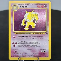 Hypno 8/62 Fossil Holo Rare Pokemon Card WOTC 1999 Vintage TCG Lightly Played - Image 1