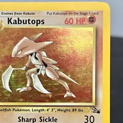 Kabutops 9/62 Fossil Holo Rare Pokemon Card 1999 WOTC Unlimited Vintage TCG⭐ - Image 2