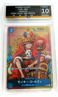 Monkey D Luffy P-043 GetGraded 10 Weekly Shonen Jump Promo One Piece Card - Image 1