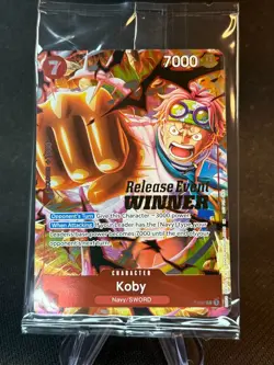 Koby (OP12 Release Event Winner) P-092 NEW/SEALED One Piece Promotion Card -ENG- - Image 1