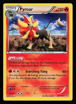 Pyroar 20/106 Holo Rare XY Flashfire Pokemon Card - Image 1