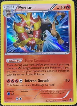 Pyroar 12/119 XY - Phantom Forces Holo (See Photos) Pokemon Card - Image 1