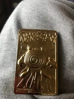 Pokemon Nintendo 1999 24kGold Plated Metal #61 Poliwhirl Trading Card Only - Image 1