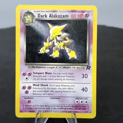Dark Alakazam 1/82 Holo Rare+Team Rocket+WotC+Pokemon+Unlimited+HP+Vintage - Image 1