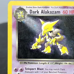 Dark Alakazam 1/82 Holo Rare+Team Rocket+WotC+Pokemon+Unlimited+HP+Vintage - Image 2