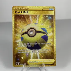 Pokemon Sword & Shield Base Set Quick Ball 216/202 Gold Secret Rare - Image 1