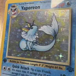 Vaporeon Holo FIRST EDITION 12/64 Jungle Set Rare Vintage Pokemon TCG Ungraded - Image 3