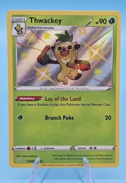 Thwackey SV005/SV122 Pokemon TCG 2021 Shining Fates: Shiny Vault Holo Ultra Rare - Image 1