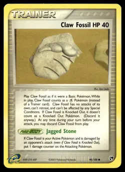 CLAW FOSSIL 90/100 COMMON SANDSTORM POKEMON - Image 1