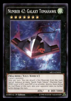 Yugioh Number 42: Galaxy Tomahawk #MP15-EN055 2015 Mega-Tins Mega Pack LP - Image 1
