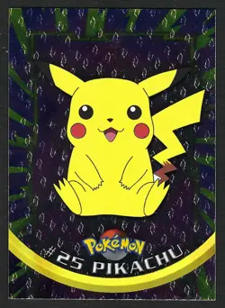 PIKACHU Flames Holo Card Pokemon TCG Foil #25 1999 Topps TV Series Black Label - Image 1