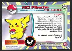 PIKACHU Flames Holo Card Pokemon TCG Foil #25 1999 Topps TV Series Black Label - Image 2