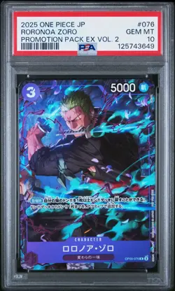 Roronoa Zoro OP09-076 Promotion Pack EX Vol.2 One Piece Card Japanese PSA 10 - Image 1