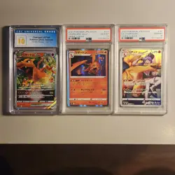 Charizard 3 Card Graded Lot CGC Pristine 10, PSA 10 #s 014/172, 017/184, 187/184 - Image 1