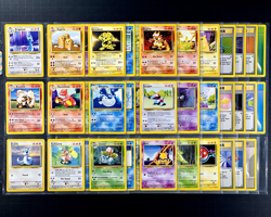 1999-2000 Pokemon BASE SET 4TH PRINT Edition NEAR COMPLETE Non Holo Cards Lot UK - Image 1