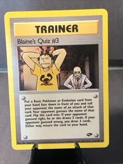Pokemon TCG Blaine’s Quiz #3 112/132 Gym Challenge Non Holo 2000 WOTC VTG MP - Image 1