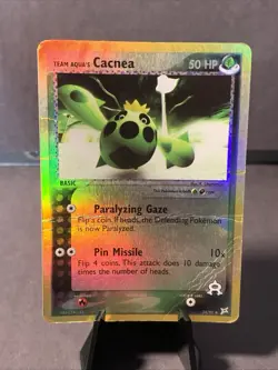 Pokemon TCG Team Aqua's Cacnea #24/95 Ex Team Magma vs. Aqua Reverse Holo DMG/HP - Image 1