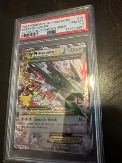 Pokemon 2021 Celebrations Classic Collection Roaring Skies M Rayquaza EX PSA 10 - Image 1