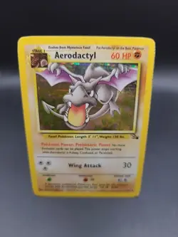Pokemon TCG Aerodactyl Fossil Set Unlimited Holo Rare 1/62 HP - Image 1