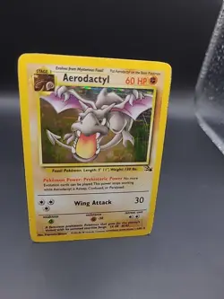 Pokemon TCG Aerodactyl Fossil Set Unlimited Holo Rare 1/62 HP - Image 2