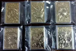 1999 Pokemon Burger King 23K Gold Plated Full Set of 6 w/ COA Charizard, Pikachu - Image 3