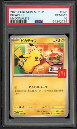 2025 POKEMON JPN M-P PROMO MCDONALD'S #020 PIKACHU PSA 10 GEM MINT JAPANESE - Image 1