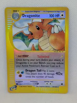 Dragonite 043/165 Expedition Base Set Reverse Holo Rare Pokemon TCG Nintendo LP - Image 1