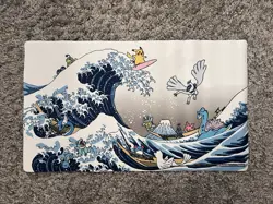 BRAND NEW Pokemon Center Great Wave Pikachu & Friends Playmat TCG Slight Tear - Image 1