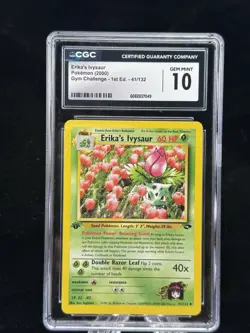 Erika’s Ivysaur #41 1st Edition Gym Challenge 2000 Pokemon CGC 10 🍃 - Image 1