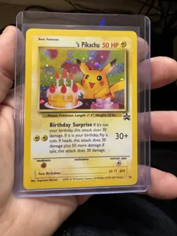 BIRTHDAY PIKACHU HOLO - 2000 POKEMON PROMO BLACK STAR #24 LP - Image 1